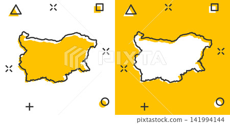 Vector cartoon Bulgaria map icon in comic style. Bulgaria sign illustration pictogram. Cartography map business splash effect concept. Vector cartoon Bulgaria map icon in comic style. Bulgaria sign illustration pictogram. Cartography map business splash effect concept. 141994144
