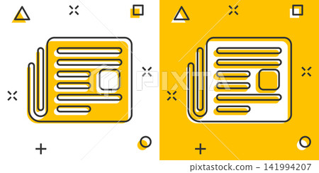 Vector cartoon newspaper icon in comic style. News sign illustration pictogram. Newsletter business splash effect concept. Vector cartoon newspaper icon in comic style. News sign illustration pictogram. Newsletter business splash effect concept. 141994207