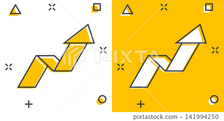 Vector cartoon arrow up icon in comic style. Forward arrow sign illustration pictogram. Cursor business splash effect concept. Vector cartoon arrow up icon in comic style. Forward arrow sign illustration pictogram. Cursor business splash effect concept. 141994250
