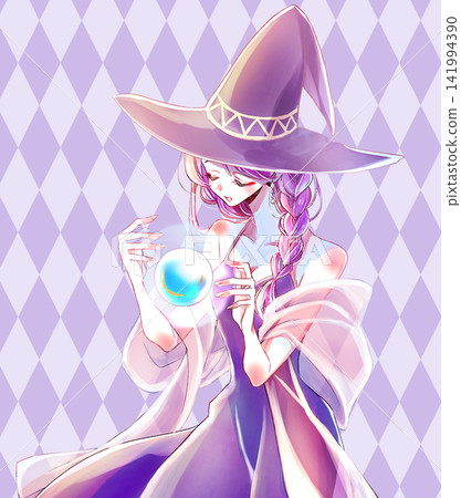 Wizard, crystal ball, diamond check Wizard, crystal ball, diamond check 141994390