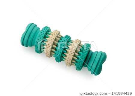 Teal and Beige Rubber Dog Dental Toy Teal and Beige Rubber Dog Dental Toy 141994429