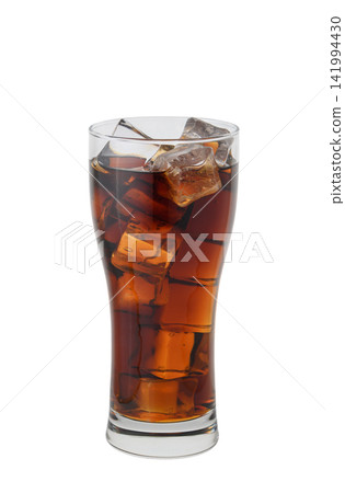 Tall Glass of Cola with Ice Cubes Tall Glass of Cola with Ice Cubes 141994430