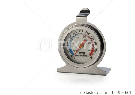 Oven thermometer shows precise temperature for perfect baking and cooking in a cozy kitchen Oven thermometer shows precise temperature for perfect baking and cooking in a cozy kitchen 141994601