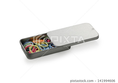 Metal Tin Box with Colorful Spiral Stitch Markers Metal Tin Box with Colorful Spiral Stitch Markers 141994606