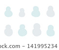 A cute, hand-drawn snowman shape set (blue and gray) 141995234