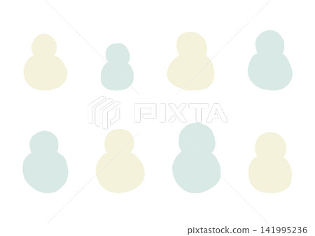 A cute, hand-drawn snowman shape set (yellow and green). A cute, hand-drawn snowman shape set (yellow and green). 141995236