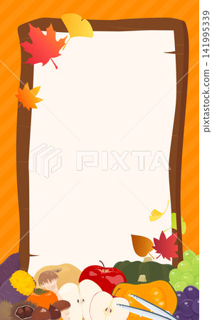 Lots of autumn flavors and a wooden sign frame 2_vertical Lots of autumn flavors and a wooden sign frame 2_vertical 141995339