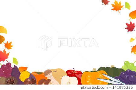 Transparent frame 1_horizontal featuring many autumn flavors 141995356