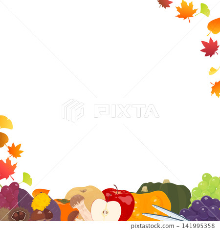 A transparent frame featuring many autumn flavors 1_square 141995358