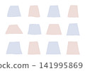 A set of loosely drawn trapezoidal shapes (blue and brown) 141995869