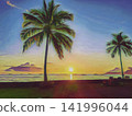 Palm Trees Over Tropical Coast 141996044