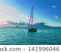 Sailboat on Turquoise Sea 141996046