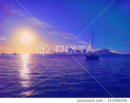 Sailboat at Golden Sunset Sailboat at Golden Sunset 141996049