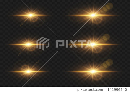 Multiple golden light elements creating starbursts and optical effects Multiple golden light elements creating starbursts and optical effects 141996240
