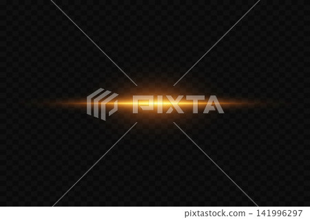 Golden glowing horizontal light streak providing an abstract overlay element Golden glowing horizontal light streak providing an abstract overlay element 141996297