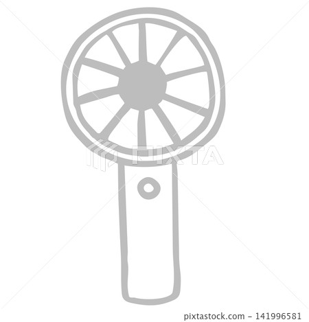 A simple illustration of a handheld fan. A simple illustration of a handheld fan. 141996581
