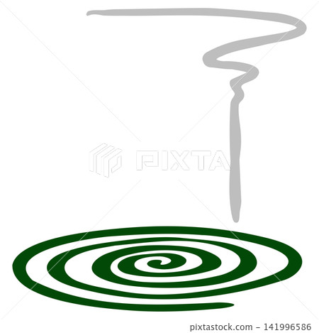 Illustration of a mosquito coil emitting smoke. Illustration of a mosquito coil emitting smoke. 141996586