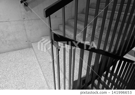 Modern Urban Staircase Design Aesthetic in Black and White Photography Modern Urban Staircase Design Aesthetic in Black and White Photography 141996653