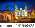 Matriz de Santo Antonio Tiradentes Blue Hour Church Street Lights 141996928