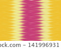 Abstract ikat art background. Uzbekistan ikat pattern. Uzbekistan fabric pattern design for background, wallpaper, textile, art, clothing, wrapping paper, scarf, carpet, print, Uzbek fabric 141996931