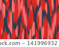 Abstract ikat art background. Uzbekistan ikat pattern. Uzbekistan fabric pattern design for background, wallpaper, textile, art, clothing, wrapping paper, scarf, carpet, print, Uzbek fabric 141996932