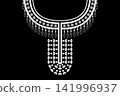 Necklace ethnic pattern. Neckline embroidery style. Ethnic collar lace oriental pattern. Neckline floral pattern design for dress, textile, fabric, clothing, fashion, print, embroidery style 141996937