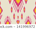 Ikat Pattern DesigIkat Pattern Design for Fabric. Ethnic fabrn for Fabric. Ethnic fabric design. clothing, textile, wrapping, background, wallpaper, carpet, embroidery, print, ornament, wrapping paper 141996972