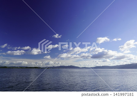 Blue sky and Lake Biwa 141997181
