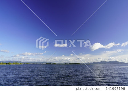Blue sky and Lake Biwa Blue sky and Lake Biwa 141997196