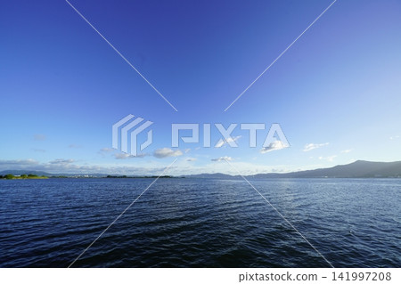 Blue sky and Lake Biwa Blue sky and Lake Biwa 141997208