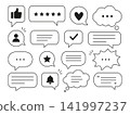 Outline Speech Bubble Icons Set with Chat and Comment Symbols 141997237
