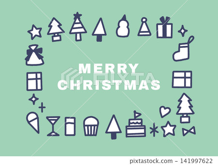 Hand-drawn style Christmas/winter frame, border, illustration 04 Hand-drawn style Christmas/winter frame, border, illustration 04 141997622
