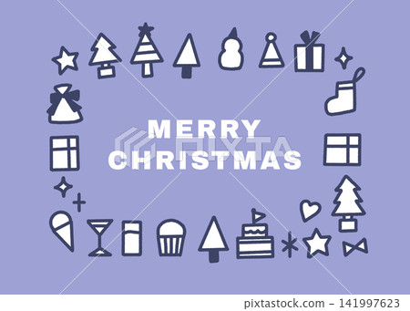Hand-drawn style Christmas/winter frame, border, illustration 05 Hand-drawn style Christmas/winter frame, border, illustration 05 141997623