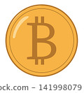 yellow bitcoin icon sticker 141998079