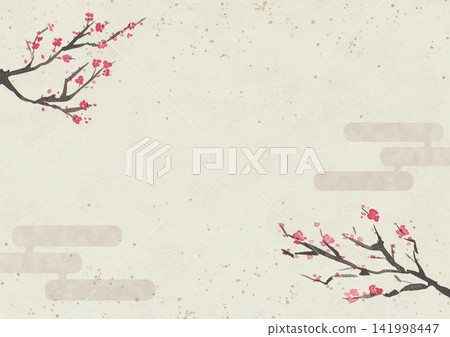 一幅水墨風格的梅枝水彩畫 一幅水墨風格的梅枝水彩畫 141998447