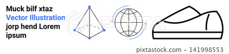 Geometry designs, abstract art, learning tools, education, structure, minimalism. Linear pyramid, wireframe globe abstract shoe. Geometry designs and abstract art elements concept Geometry designs, abstract art, learning tools, education, structure, minimalism. Linear pyramid, wireframe globe abstract shoe. Geometry designs and abstract art elements concept 141998553