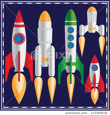 Set of spaceships. Vector illustration. Set of spaceships. Vector illustration. 141998636