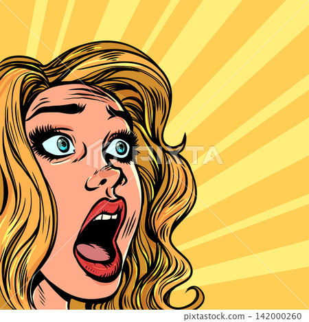 The woman gapes in surprise. A surprising business proposition. The client is shocked. The woman gapes in surprise. A surprising business proposition. The client is shocked. 142000260