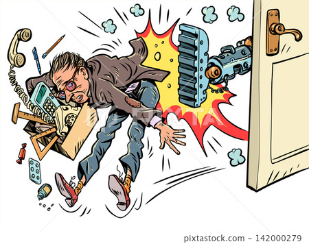 Artificial intelligence is eliminating jobs. Replacing human resources with AI. A job search crisis. Artificial intelligence is eliminating jobs. Replacing human resources with AI. A job search crisis. 142000279