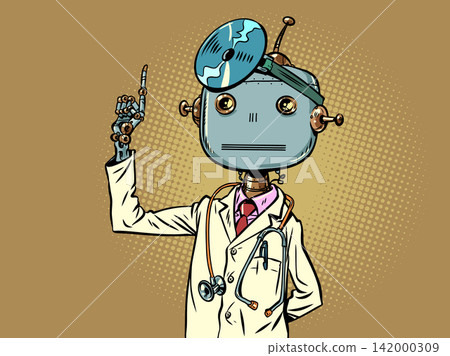 Robot doctor. Artificial intelligence in medicine. Future development of AI in science. Robot doctor. Artificial intelligence in medicine. Future development of AI in science. 142000309