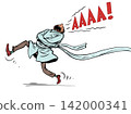 A man in a straitjacket screams. A feeling of panic and horror. Fear of life and its problems. 142000341