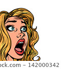 The woman gapes in surprise. A surprising business proposition. The client is shocked. 142000342