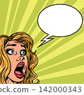 The woman gapes in surprise. A surprising business proposition. The client is shocked. 142000343