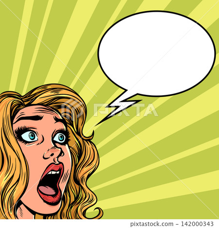 The woman gapes in surprise. A surprising business proposition. The client is shocked. The woman gapes in surprise. A surprising business proposition. The client is shocked. 142000343