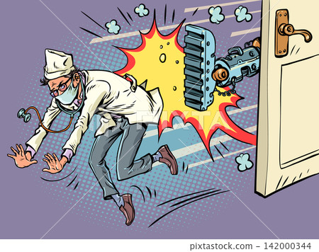 AI takes over jobs. The Doctor is out of a job. Artificial intelligence is taking over humanity. AI takes over jobs. The Doctor is out of a job. Artificial intelligence is taking over humanity. 142000344