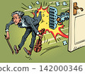 AI takes over jobs. The musician is out of work. Artificial intelligence is taking over humanity. 142000346