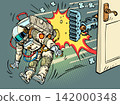 AI takes over jobs. The astronaut is out of a job. Artificial intelligence is taking over humanity. 142000348