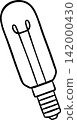 Black and white vector sketch of electric bulb in doodle style. Simple icon for technology blogs and home improvement guides 142000430