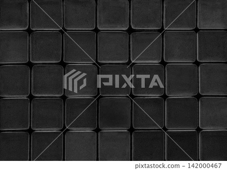 Dark ceramic tile abstract pattern mosaic texture background square backdrop structure black Dark ceramic tile abstract pattern mosaic texture background square backdrop structure black 142000467