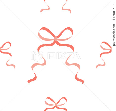Seamless pattern with pink bows. Hairstyles, hair, festive gift wrapping Seamless pattern with pink bows. Hairstyles, hair, festive gift wrapping 142001408